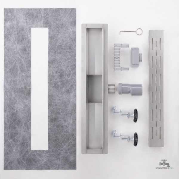Accessoire de bain : caniveau de douche élégant