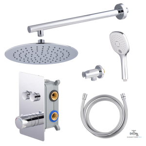 Colonne de douche encastrable thermostatique chromée