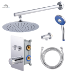 Douche moderne encastrée en finition chromée