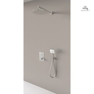 Kit douche encastrable avec finition chromée