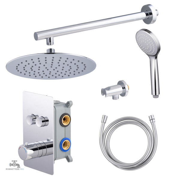 Colonne de douche encastrable thermostatique chromée - vue 62