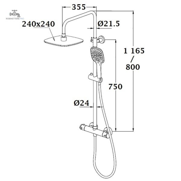 Douche pluie BERENS pour une expérience relaxante