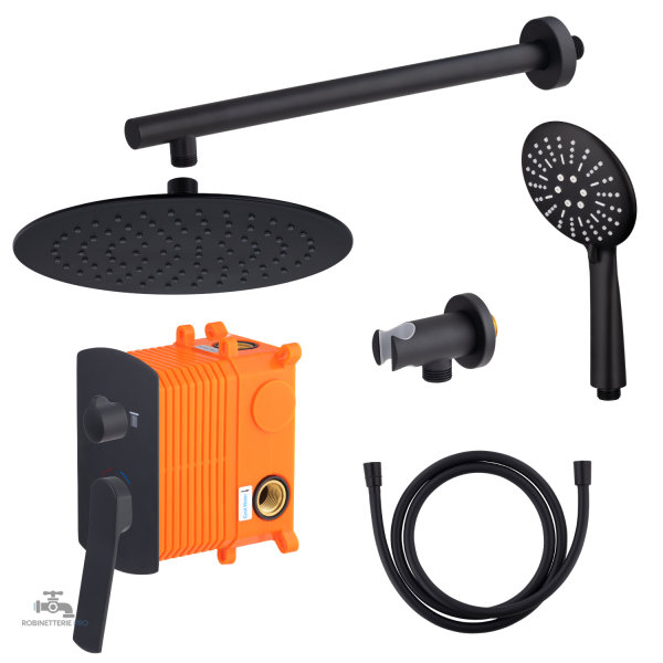 Système de douche noir encastrable