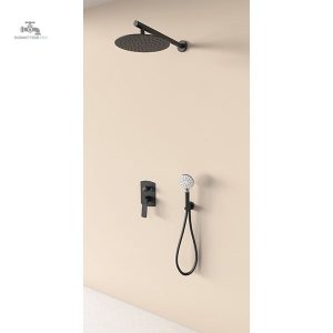 Système de douche encastrable noir
