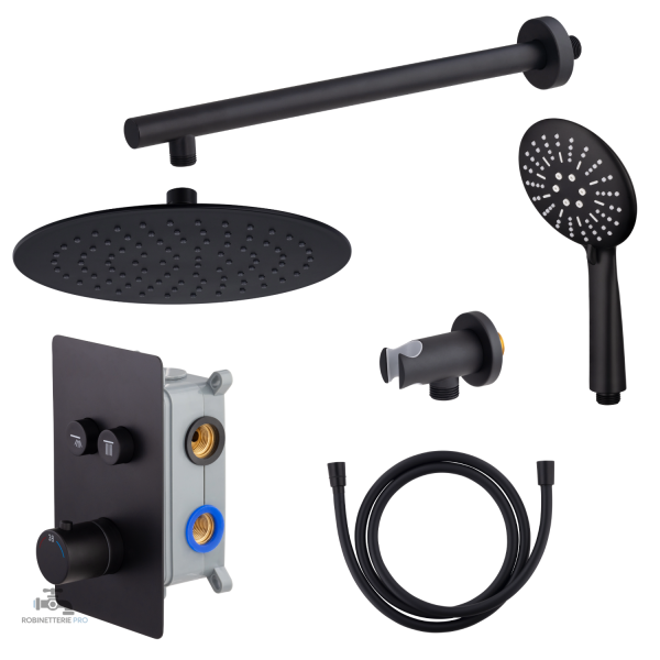 Kit colonne de douche encastrable noire - vue 4