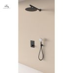 Douche encastrable noire avec robinet thermostatique