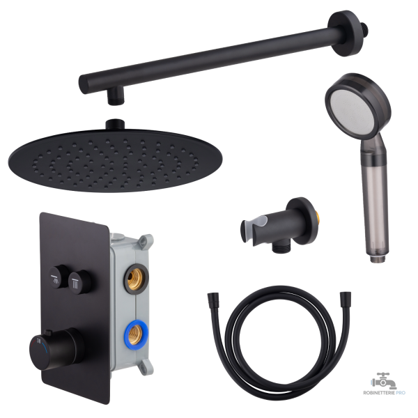 Kit colonne de douche encastrable noire - vue 14