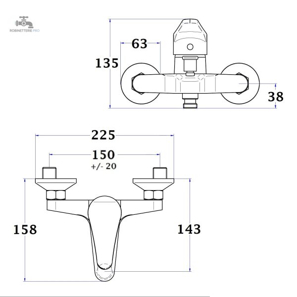 Mitigeur baignoire NF TILT adapté à tous les intérieurs élégants