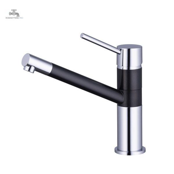 mitigeur-evier-chrome-noir-1 Mitigeur évier LERIDANE, design moderne pour cuisine