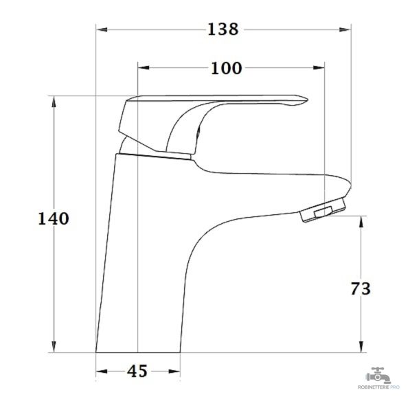 Mitigeur lavabo ONE avec commande fluide