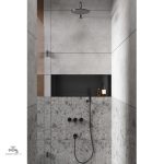 Espace de rangement encastré pour douche