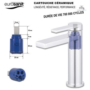 Robinet OBERA pour lavabo, finition soignée