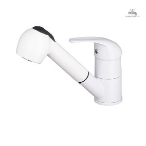 Mitigeur évier à douchette blanc POLA pour cuisine