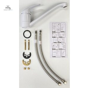Robinet de cuisine blanc POLA, design pratique et élégant