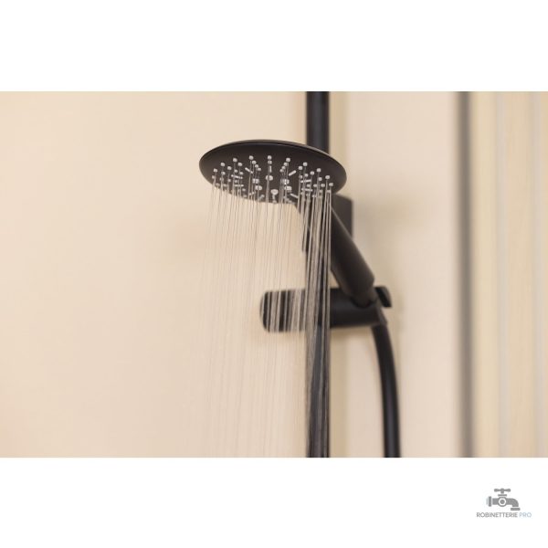 Pommeau de douche noir élégant avec trois modes de jets