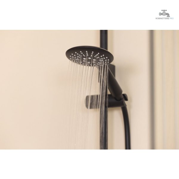 Douche MERIDA noire, design moderne et jets personnalisables