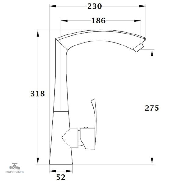 Mitigeur pour évier, design contemporain