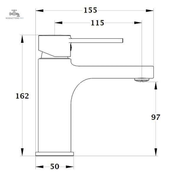 Mitigeur ANCUZ avec robinet à commande simple