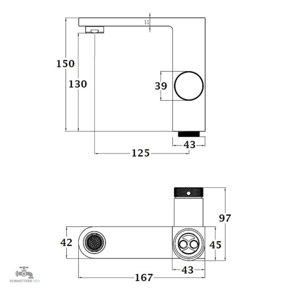 Mitigeur lavabo MERIDA au design minimaliste