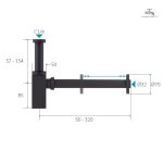 Siphon carré pour plomberie de lavabo