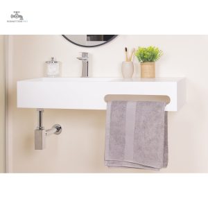Siphon carré pour installation sous lavabo