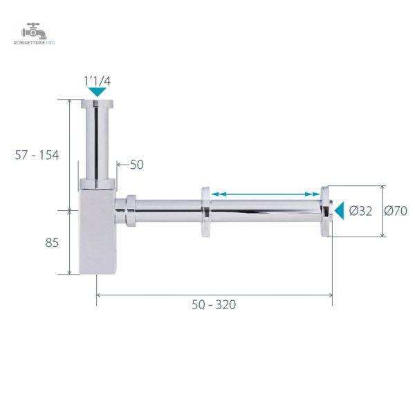 Siphon de lavabo en laiton durable